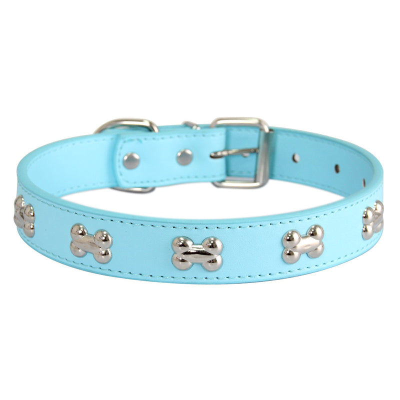 PU Leather Dog Collar Bone Studs