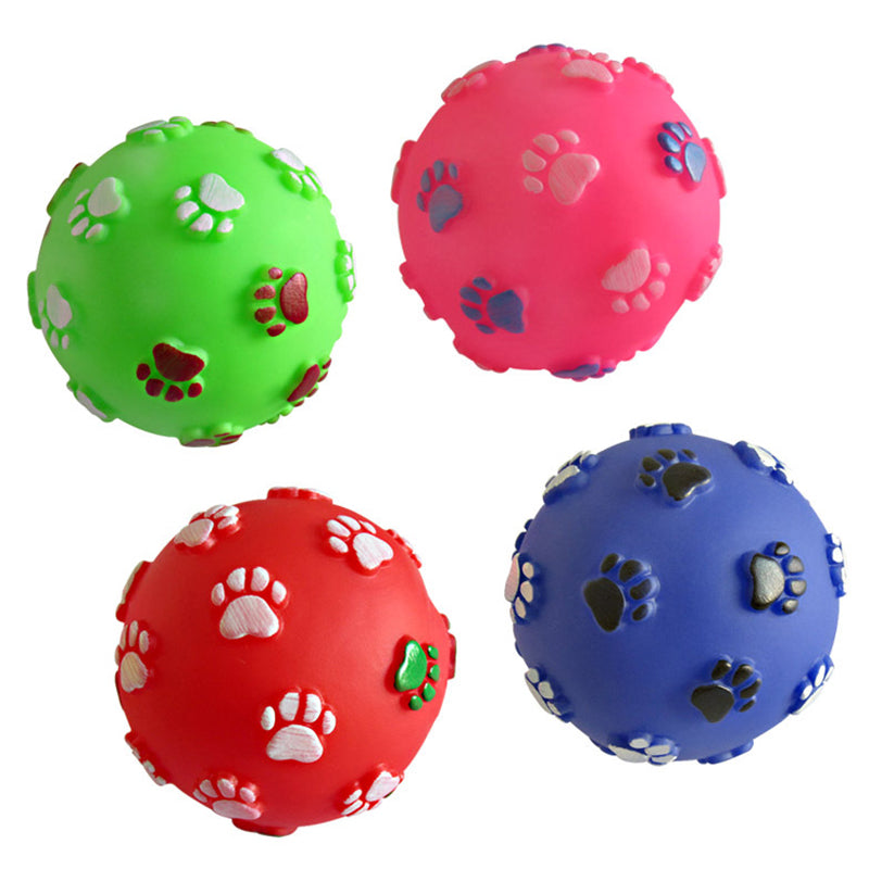 Rubber Paws Cartoon Style Dog Toy Balls