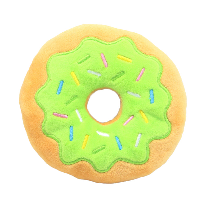 Pet Plush Doughnut Chew Toy